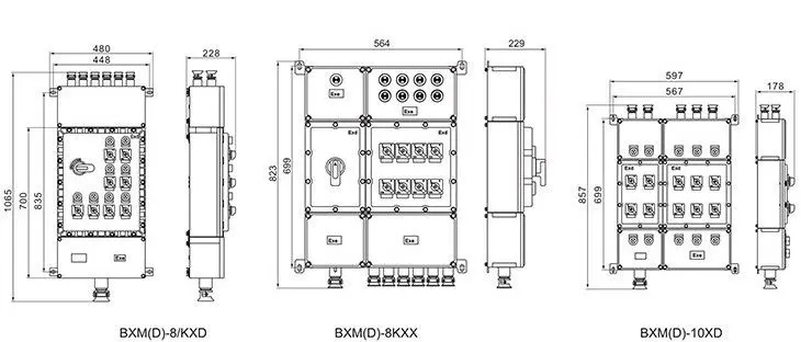 BXM（D）系列防爆照明（動力）配電箱外形及安裝尺寸