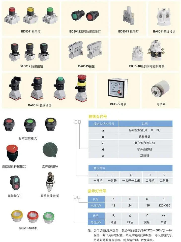 LBZ防爆操作柱內(nèi)部安裝元件